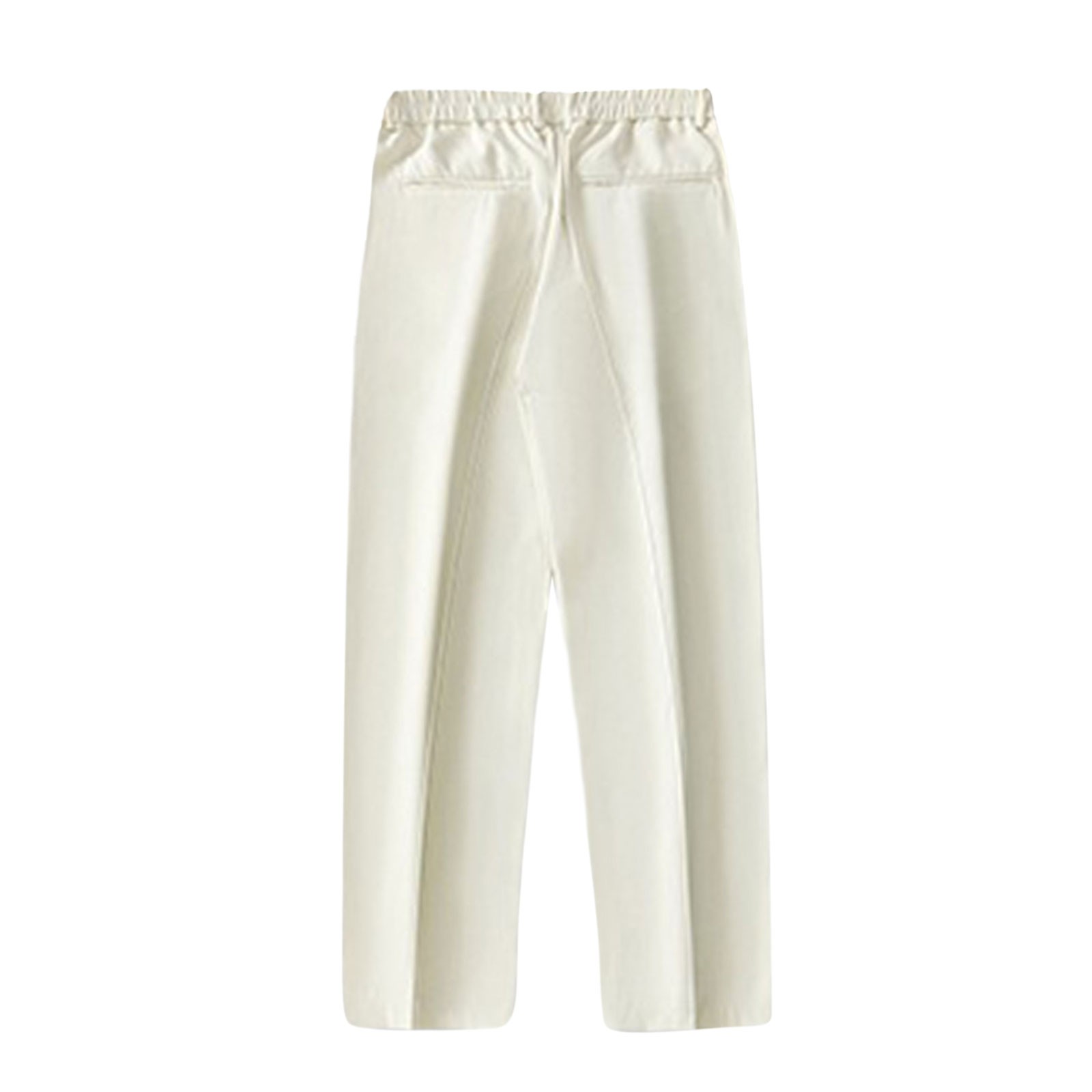 thumbnail image 3 of Pantalones holgados de seda helada con abertura para hombre: color liso, cintura media, diseño drapeado, para el día a día/ocasionales (M-XXXXL), 3 of 8